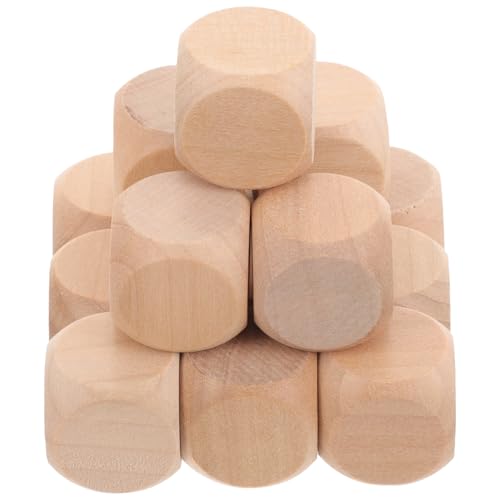 Gadpiparty 20 Stück Holz Würfel Set Blanko Seitige Holzklötze für DIY Bastelprojekte Kreative Spiele und Puzzlegestaltung Robustes Holzmaterial für Handgemachte Markierungen und von Gadpiparty