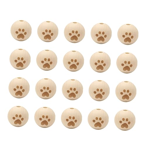Gadpiparty 20 Stück Holzperlen für Schmuck DIY Große Löcher Fußabdruckdesign für Armbänder Fußkettchen Handgefertigte Zubehörteile Natürlichem Holz Gadpiparty 20 Stück Holzperlen für Schmuck DIY Große Löcher Fußabdruckdesign für Armbänder Fußkettchen Handgefertigte Zubehörteile Natürlichem Holz von Gadpiparty