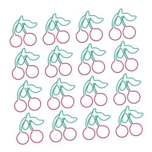 Gadpiparty 20 Stück Kirsch Büroklammern Lesezeichen Büroklammern Süßes Buchmarkierungszubehör Dekorative Binderclips Seitenklammerhalter Markierungsclips Lustige Büroklammern von Gadpiparty