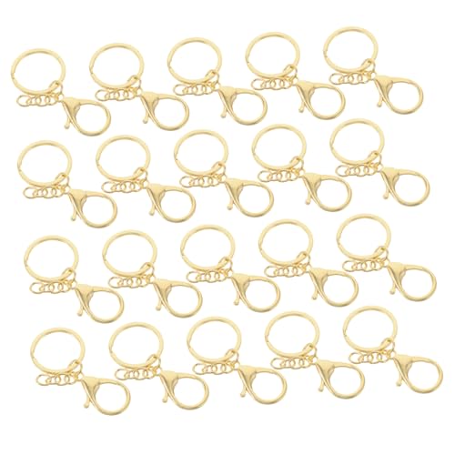 Gadpiparty 20 Stück Kleine Goldfarbene Metall Lobster Claw Karabiner mit Kette Robuste Schlüsselringe für DIY Schmuckherstellung und Bastelprojekte Kompakte Leichte Schlüsselanhänger Zubehör von Gadpiparty