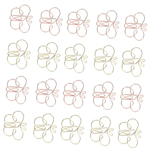 Gadpiparty 20 Stück Kreative Tier Papierclips Goldene Bienen Designs Stabile Büroklammern für Dokumente Memos und Fotos Roségold von Gadpiparty