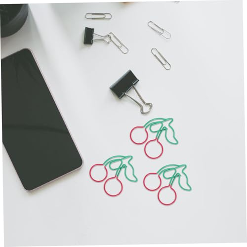 Gadpiparty 20 Stück Metall Büroklammern Kirsche Design Dekorativ Lesezeichen Kreative Paperclips Leicht Tragbar Für Schule Büro Lehrer Studenten Gadpiparty 20 Stück Metall Büroklammern Kirsche Design Dekorativ Lesezeichen Kreative Paperclips Leicht Tragbar Für Schule Büro Lehrer Studenten von Gadpiparty