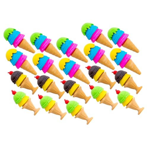 Gadpiparty 20 Stück Mini Radiergummis Cartoon Eiscreme Design für Lustige Tragbare Schul Radierer für Kreative Schüler als Mitgebsel oder Partygeschenk Zufälliger Stil von Gadpiparty