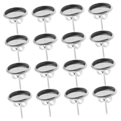 Gadpiparty 20 Stück Ohrring Schweißnadel Becken Flache Fassung Ohrstecker Basis Ohr Lünette Ohrring Herstellung Basis Für Cabochon Ohrstecker Rund Schmuckzubehör Schmuck Lünette von Gadpiparty