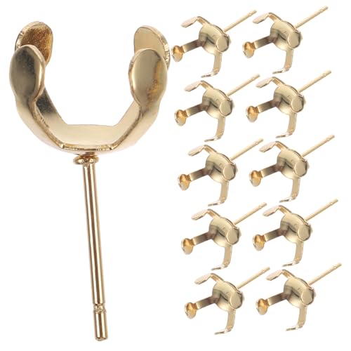 Gadpiparty 20 Stück Ohrstecker Claw DIY Zubehör Kleine Perlenschalen für Ohrringe Langlebige Ohrstuds für Schmuckherstellung von Gadpiparty