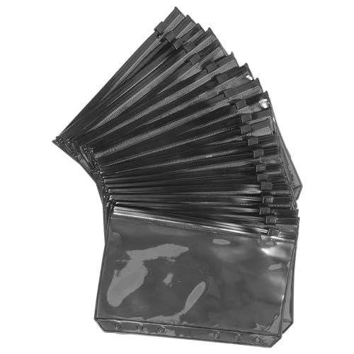 Gadpiparty 20 Stück PVC Reißverschluss Taschen Ordner mit Löchern für Dokumente und Bürobedarf für Notizen und Organisation von Gadpiparty