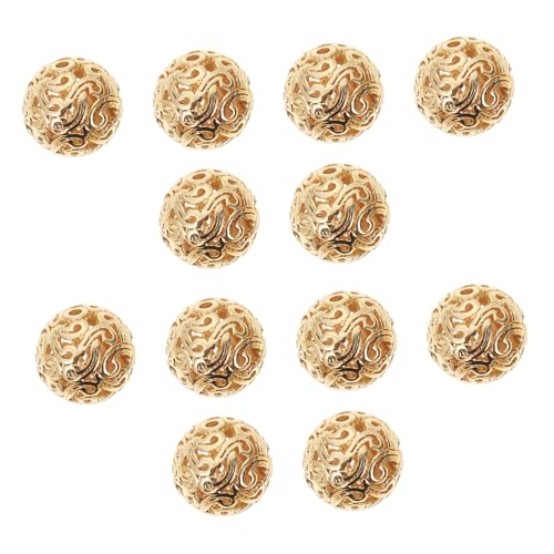 Gadpiparty 20 Stück Runde Hohle Perlen Hochwertigem Material für Diy Schmuck und Bastelprojekte für Ohrringe und Pendants von Gadpiparty