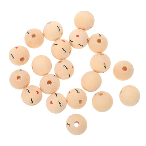 Gadpiparty 20 Stück Runde Holzperlen-Accessoires runden lose runder für Farbe Bausatz Schmuck Handwerk Perlen Schüttgüter Kranz aus Holzperlen Basteln Sie DIY-Perlen Holzperlen Masse Beige von Gadpiparty