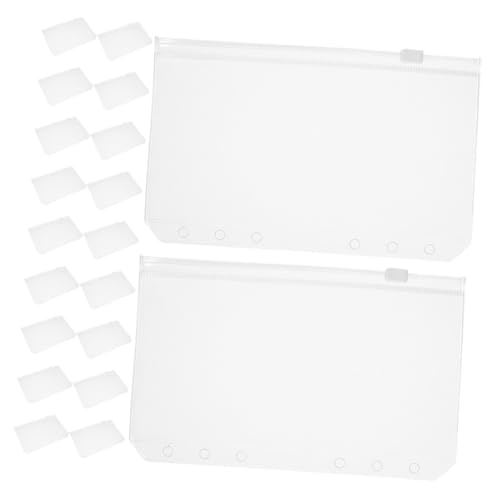 Gadpiparty 20 Stück Teiliges Binder Zipper Taschen Wiederverwendbare Lose Organizer Umschläge für Budgetplaner Transparentes Einsteckfach für Belege Karten und Notizen Kompatibel mit Ringbuch von Gadpiparty