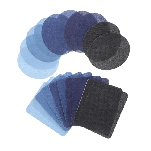 Gadpiparty 20 Stück Teiliges Bügelflicken Kleidung Robuste Denim reparaturpatches in Rechteckiger und Ovaler Form Beständig Vielseitig für Jeans Jacken Pullover Einfaches Aufbügeln Langlebig von Gadpiparty