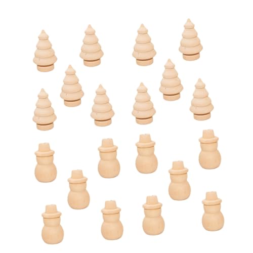 Gadpiparty 20 Stück Teiliges DIY Weihnachtsdeko aus Glatt Poliertem Holz mit Weihnachtsbaum Schneemann Motiven Bemalbar Sicher Kreative Handarbeit für Individuelle Christbaumschmuckgestaltung von Gadpiparty