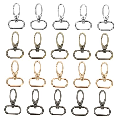 Gadpiparty 20 Stück Teiliges Diy Karabinerhaken mit Drehbarem Auslöser Robust und Leicht für Taschen Rucksäcke und Mehr Antikgold Silber Gunmetal und Vintage Finish von Gadpiparty