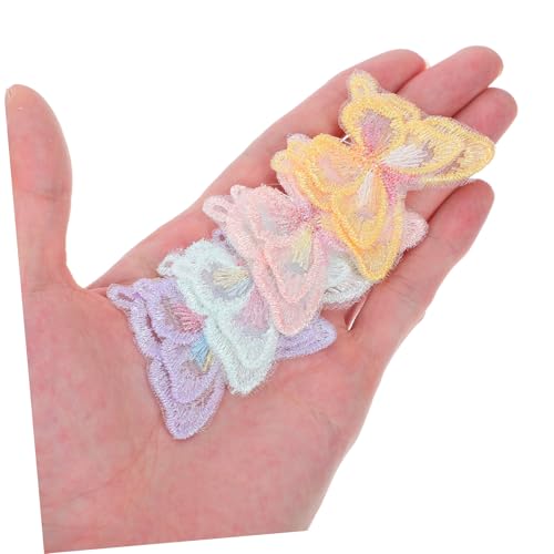 Gadpiparty 20 Stück Teiliges Doppellagiges Schmetterling Applikationen aus Organza Bestickte Patches zum Aufnähen Farbenfrohe Dekorationen für DIY Hochzeitskleider Schuhe Hüte Taschen von Gadpiparty