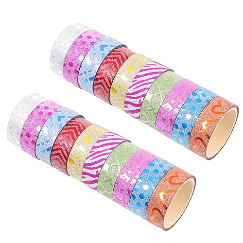Gadpiparty 20 Stück Teiliges Glitzer Washi Klebeband Selbstklebende Dekorationsbänder für Scrapbooking Diy Bastelprojekte Kreative und Festtagskunstwerke von Gadpiparty