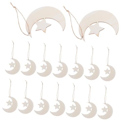 Gadpiparty 20 Stück Teiliges Holz Dekor mit Mond und Sternformen Naturbelassene Unlackierte DIY Holzstücke mit Klarer Maserung Filigrane Ausschnitte für Babyzimmer Kreative Bastelprojekte und Gadpiparty 20 Stück Teiliges Holz Dekor mit Mond und Sternformen Naturbelassene Unlackierte DIY Holzstücke mit Klarer Maserung Filigrane Ausschnitte für Babyzimmer Kreative Bastelprojekte und von Gadpiparty
