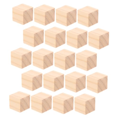 Gadpiparty 20 Stück Teiliges Holz Würfel Bastelset Naturbelassene Holzklötze zum Bemalen und Gravieren DIY Kreative Holzblöcke für Lernförderndes Stapelspielzeug und Handwerksprojekte von Gadpiparty