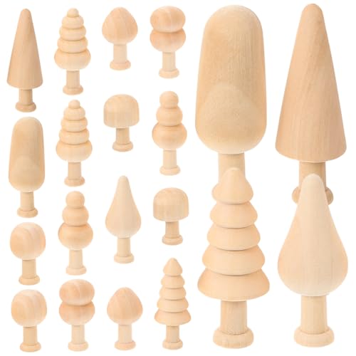 Gadpiparty 20 Stück Teiliges Mini Holzbäume zum Bemalen Diy Bastelset Unbehandeltem Holz Kindersichere Holzfiguren für Kreative Malprojekte als Tischdekoration und Bastelmaterial von Gadpiparty