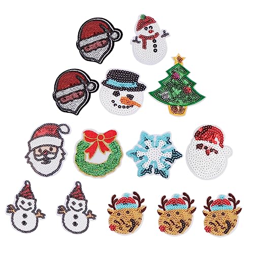Gadpiparty 20 Stück Teiliges Schneemann Bügelbilder Bunte Weihnachtsstickerei Applikationen Waschbare DIY Patches für Kleidung und Kinderkostüme für Festliche Bastelprojekte von Gadpiparty