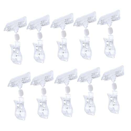 Gadpiparty 20 Stück Teiliges Transparente Drehbare Doppelkopf schildhalter Clips Verstellbare Preisschildhalter für Supermarkt Werbeaufsteller Klarer Clip Halter Stand für Ladenregale und von Gadpiparty