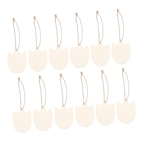 Gadpiparty 20 Stück Teiliges Tulpen Unbehandelte Holzscheiben zum Bemalen Blanko Holzstücke für DIY Bastelbedarf Dekoration Zuhause von Gadpiparty