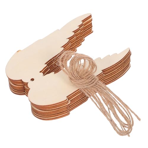 Gadpiparty 20 Stück Teiliges Ungefertigte Holzflügel zum Bemalen Glatte Oberfläche DIY Holzflügel Anhänger für Weihnachtsdekoration Partybedarf und Kreative Bastelprojekte von Gadpiparty