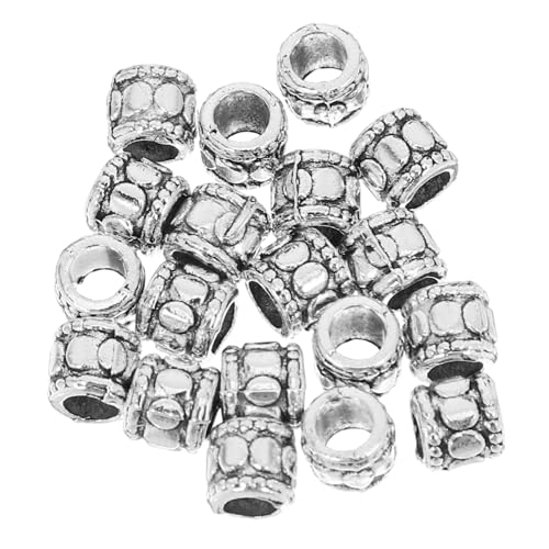 Gadpiparty 20 Stück Tibetische Stil Legierungsperlen Große Loch Spacer Perlen für Armbänder und Langlebige Schmuckzubehör für Kreative Projekte Antik Silberne Metallperlen für DIY von Gadpiparty
