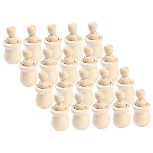 Gadpiparty 20 Stück Unbehandelte Holz Puppenfiguren zum Bemalen Diy Holzfiguren für Bastelprojekte und Fördert die Kreativität Feinmotorik von Gadpiparty