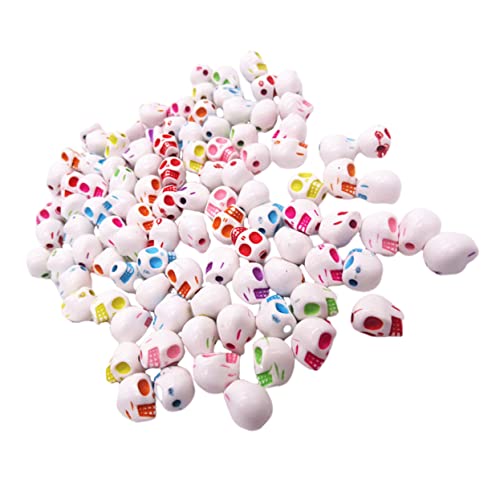 Gadpiparty 200 Stück DIY Spacer Perlen Schädelkopf Acryl Halloween Schmuck Zubehör für Armbänder Halsketten Bastelperlen Gadpiparty 200 Stück DIY Spacer Perlen Schädelkopf Acryl Halloween Schmuck Zubehör für Armbänder Halsketten Bastelperlen von Gadpiparty