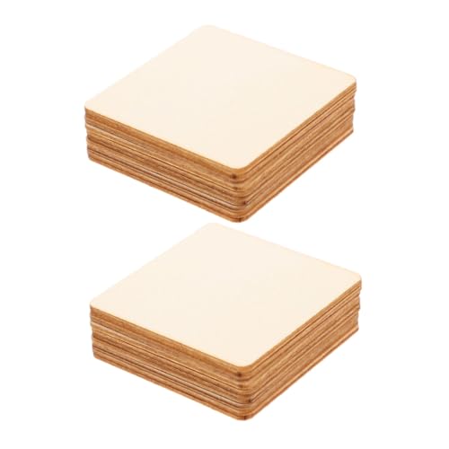 Gadpiparty 200 Stück Holz Quadrate Unbehandelte Blanko Holzscheiben für DIY Bastelprojekte Glatte Holzstücke zum Bemalen Dekorieren und Handwerk von Gadpiparty