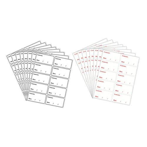 Gadpiparty 200 Stück Lebensmittel Aufkleber Etiketten für Gefrierschrank Ablösbare PVC Etiketten für Aufbewahrung von Lebensmitteln Wasserfest Schwarz Rot zur Einfachen Kennzeichnung von von Gadpiparty