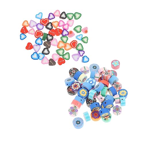 Gadpiparty 200 Stück Polymer Clay Scheiben für Diy Schmuckherstellung Bunte Perlen für Kreative Bastelprojekte Herz und Runddesign für Armbänder und Ohrringe von Gadpiparty
