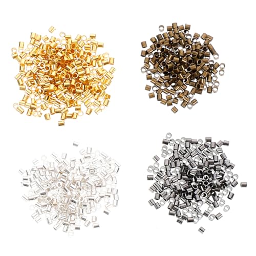 Gadpiparty 2000 Stück Messing Quetschperlen 2 Mm Röhrenperlen Für DIY Projekte – Zubehör Zur Schmuckherstellung Zum Befestigen Von Schnüren Halsketten Und Armbändern von Gadpiparty