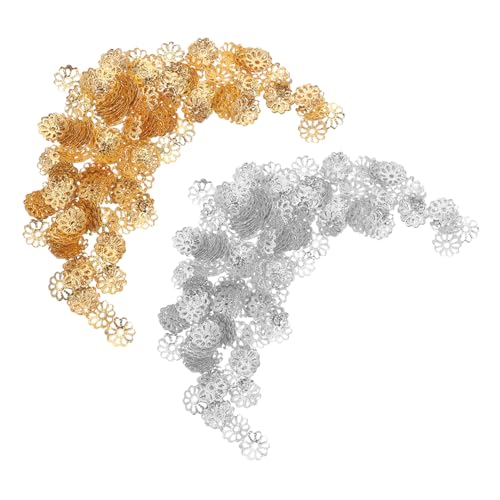 Gadpiparty 2000 Stück Metall Perlenkappen Schneeflockenform Hohlblumen Spacer Endkappen für Schmuckherstellung Armband Halskette Diy Zubehör Eisen Material Bpa Frei von Gadpiparty