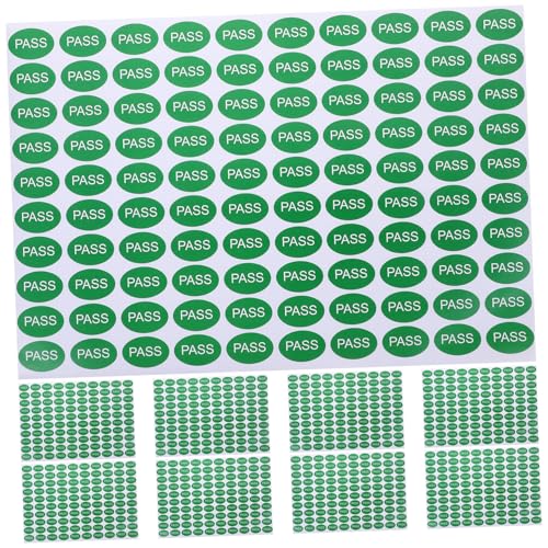 Gadpiparty 2000 Stück Qc Pass Etiketten Selbstklebende Prüfetiketten für Qualitätskontrolle Oval Grün Verschleißfest für Lager und Geeignet von Gadpiparty