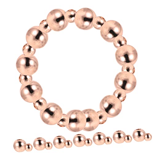 Gadpiparty 200Stücke Kupferperlen Glatte Runde Abstandshalterperlen für DIY Armbänder und Nahtlose Metallperlen für Kreativen Schmuckbau von Gadpiparty