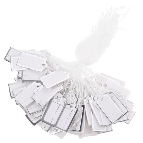 Gadpiparty 200Stücke Preisschilder mit Schnur für Schmuck und Kleidung Langlebige Etiketten für Einfaches Preisauszeichnen für Einzelhandel und Kreative Bastelprojekte von Gadpiparty