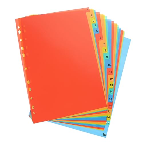 Gadpiparty 20Blätter Indexseiten Für Binder Farbige Trennblätter Für Notizbücher Praktischer Teiler Für Büro Und Schule Zur Organisierung Von Dokumenten Und Notizen Gadpiparty 20Blätter Indexseiten Für Binder Farbige Trennblätter Für Notizbücher Praktischer Teiler Für Büro Und Schule Zur Organisierung Von Dokumenten Und Notizen von Gadpiparty