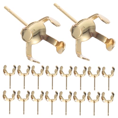 Gadpiparty 20Stücke Ohrstecker Rohlinge DIY Ohrringzubehör Für Perlen Goldene Klauen Für Individuellen Schmuck Rostfrei Und Langlebig Für Bastelprojekte von Gadpiparty