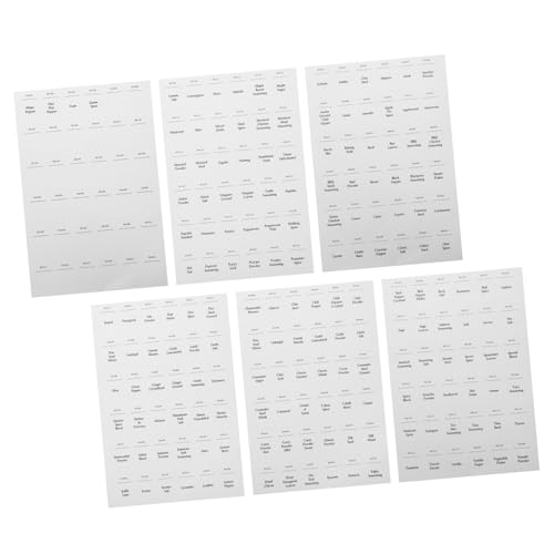 Gadpiparty 216 Stück Wasserdichtes und öldichtes Etikett Gefrierteletiketten Backen Gewürzdosen Markierungsklassifizierungsaufkleber bedruckter Aufkleber mit Gewürzglas PVC selbstklebend Weiß von Gadpiparty