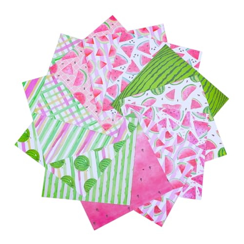 Gadpiparty 24 Blatt Hintergrundpapier zum Wassermelonenhandbuch Schrottbuchpapier saisonales Scrapbook-Papier Musterherstellungspapier Zubehör für die Kartenherstellung doppeltes Offsetpapier von Gadpiparty