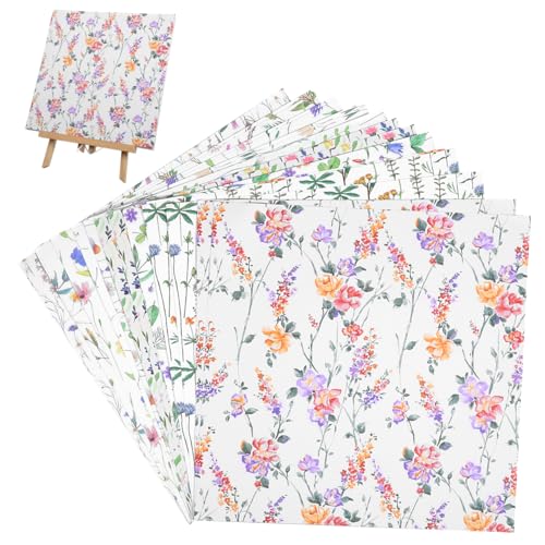 Gadpiparty 24 Blatt Taschenmaterial Papier Schrottbuch Handwerk Sammelalbum Pastell Herstellung Blumeneinklebebuchpapier Vintage DIY Scrapbook Paper dekoratives scrapbook-papier Kartenpapier von Gadpiparty