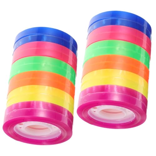 Gadpiparty 24 Rollen Bunte Transparente Klebebänder DIY Regenbogen Klebestreifen für Scrapbooking Tagebücher Handbücher Vielseitig Haftende Dekoration für Glatte Oberflächen von Gadpiparty