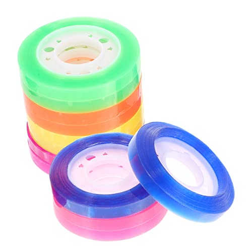 Gadpiparty 24 Rollen Bunte Transparente Klebebänder Selbstklebende Dekorationsbänder für Diy Planer Scrapbooking Journal Verzierungen Handliche Bastelaccessoires Mischfarbig von Gadpiparty
