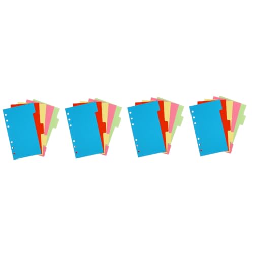 Gadpiparty 24 Sätze Farbige Trennblätter Set Teiliges Nachfüllpapier für Ringbuch für Notizbuch Schulbedarf und Büroorganisation Farben pro Set Einfache Handhabung Zufällige von Gadpiparty