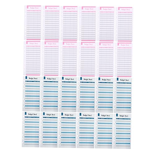 Gadpiparty 24 Stück Budget Sheets für Haushaltsplanung Personal Consumption Cards mit Löchern Blaue und Rote Karten für Zuhause und Büro zur Finanzverwaltung von Gadpiparty