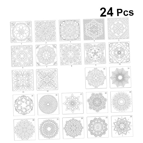 Gadpiparty 24 Stück Mandala Schablonen Malvorlagen für DIY Projekte Vielseitig Einsetzbar Malwerkzeug für Zuhause und Handwerk für und Bastelarbeiten von Gadpiparty