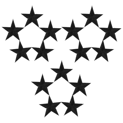 Gadpiparty 24 Stück Pentagramm-patch Stickerei-stern-patches Rucksäcke Hut Patches Bügellätigkeitsdekoration Sterne Bügelflicken Bügelnsternpatch Sternenaufnäher Für Kleidung Polyester Black von Gadpiparty