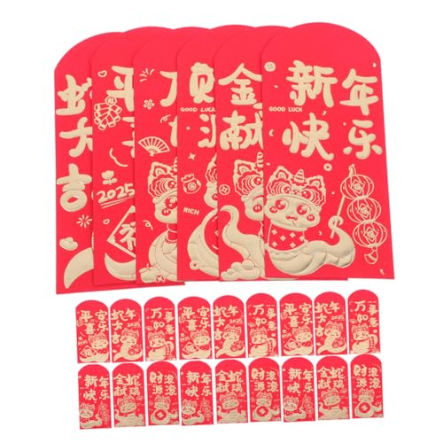 Gadpiparty 24 Stück Rote Umschlagtasche Rotes Taschenschlangenjahr Lieferungen Für Das Chinesische Neujahr Vietnamesische Rote Umschläge Chinesisches Rotes Paket Papier von Gadpiparty