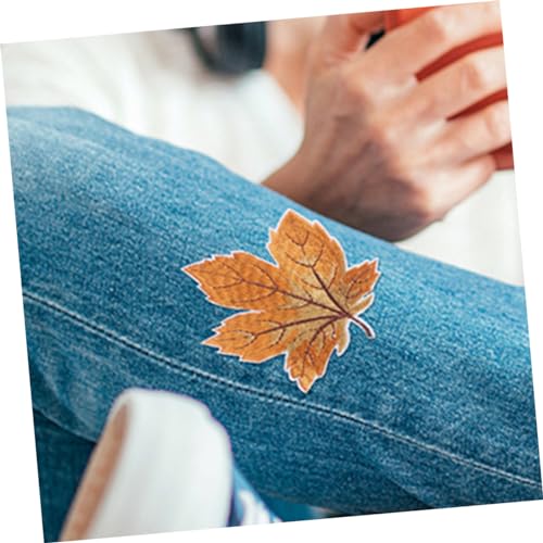 Gadpiparty 24 Stück Teiliges Ahornblatt Bügel Patch Große Bestickte Applikationen Komfortabel Vielseitig für Kleidung DIY Handwerk Einfache Anwendung zum Aufbügeln und Aufnähen von Gadpiparty