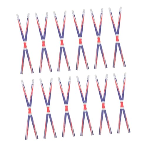 Gadpiparty 24 Stück Teiliges Bunte Holzstifte mit Radiergummi Lang mit Britischer Flagge Robuste Schreibstifte für Schul und Bürobedarf Einfach zu Spitzen Farbenfrohe und Langlebige von Gadpiparty